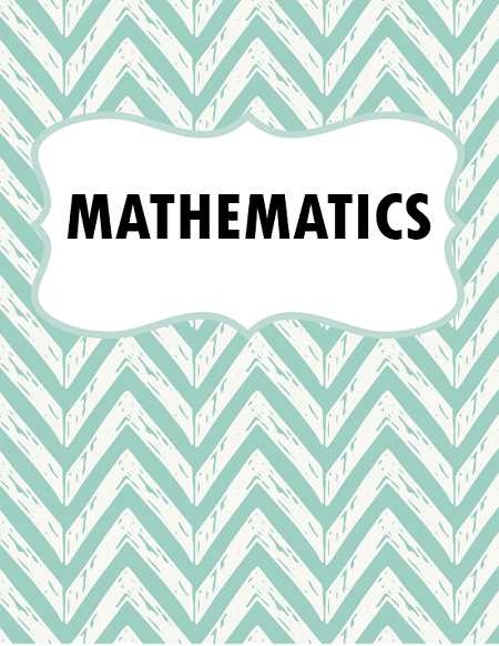 printable math binder cover