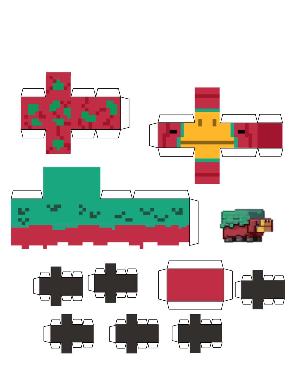 printable minecraft papercraft mobs