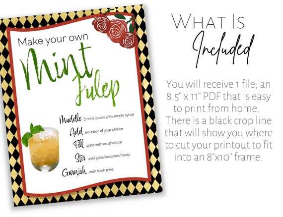 printable mint julep recipe