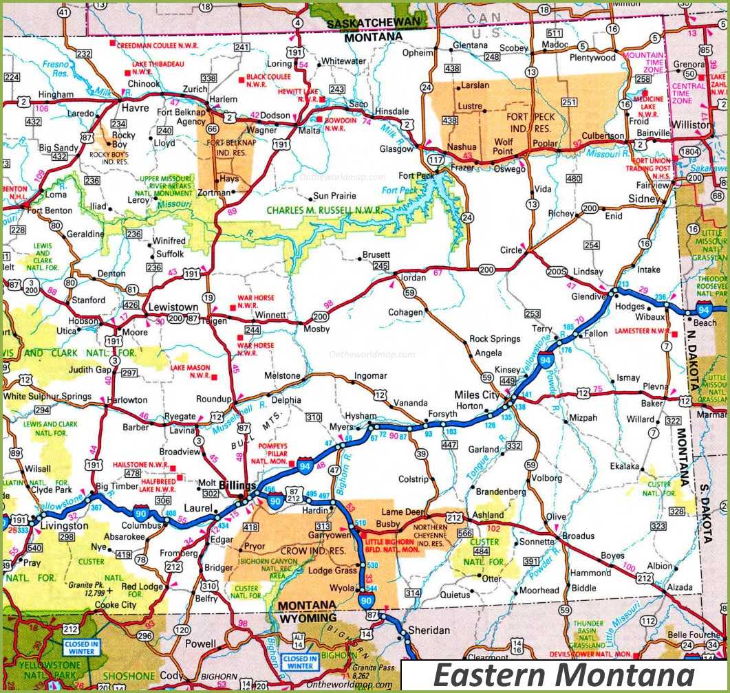 printable montana road map