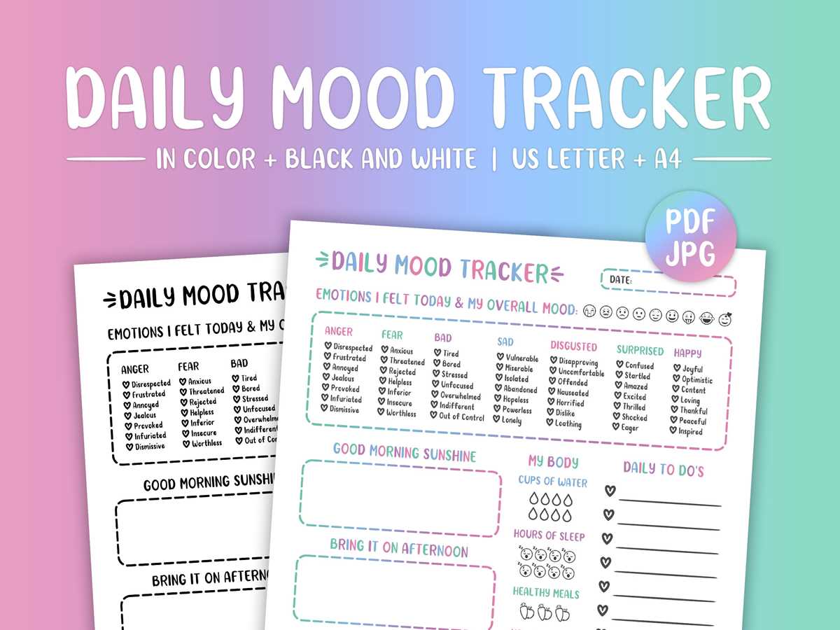 printable mood ring chart