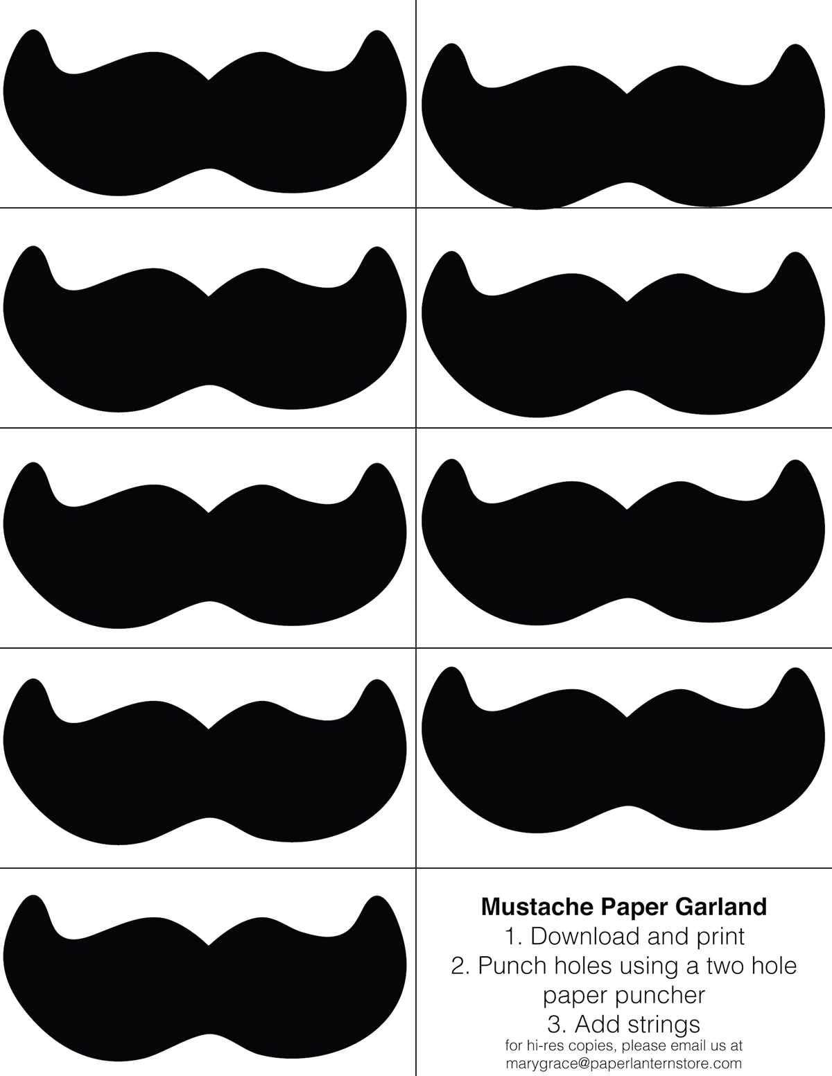 printable mustache free