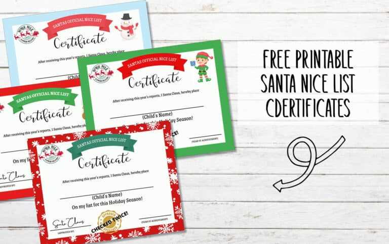 printable nice list certificate free