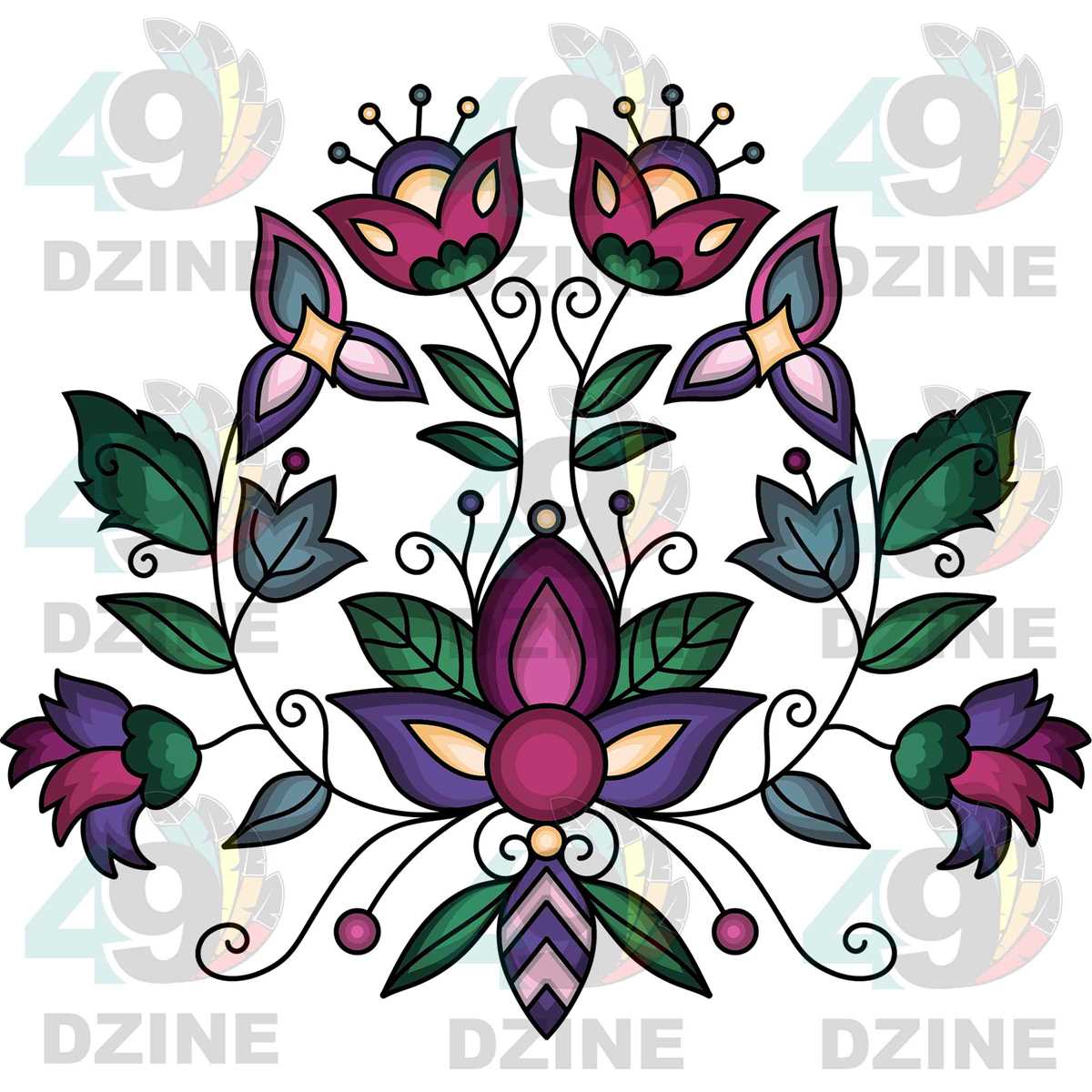 printable ojibwe floral designs