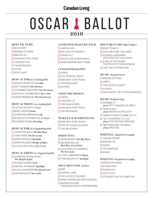 printable oscar ballot