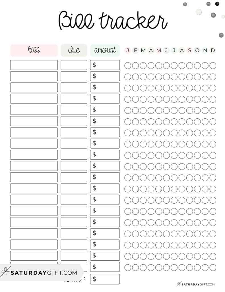 printable payment log