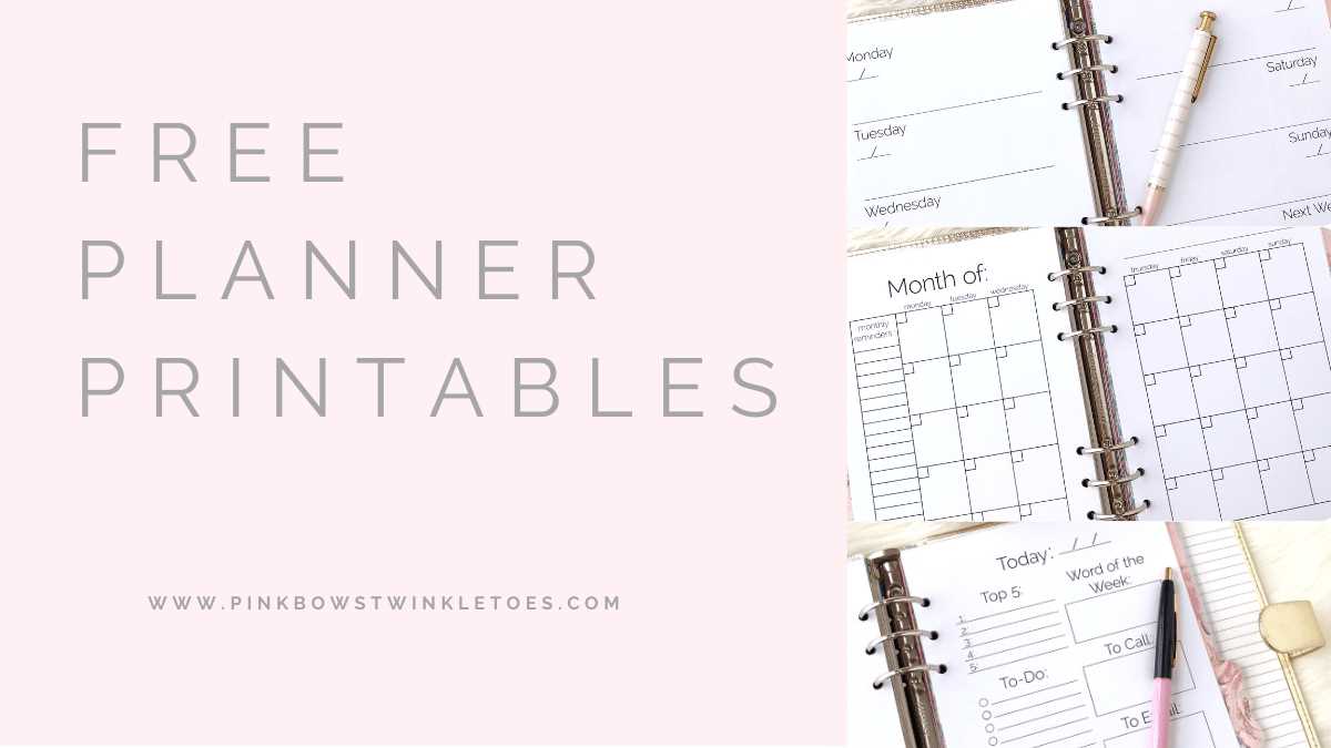 printable planner inserts
