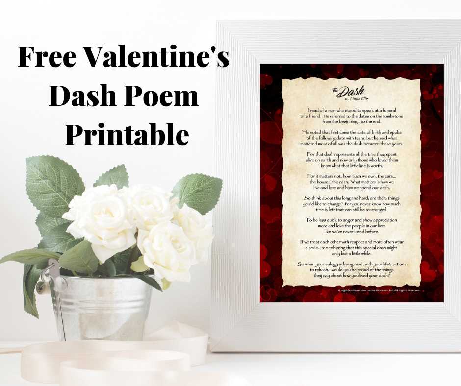 printable poem the dash