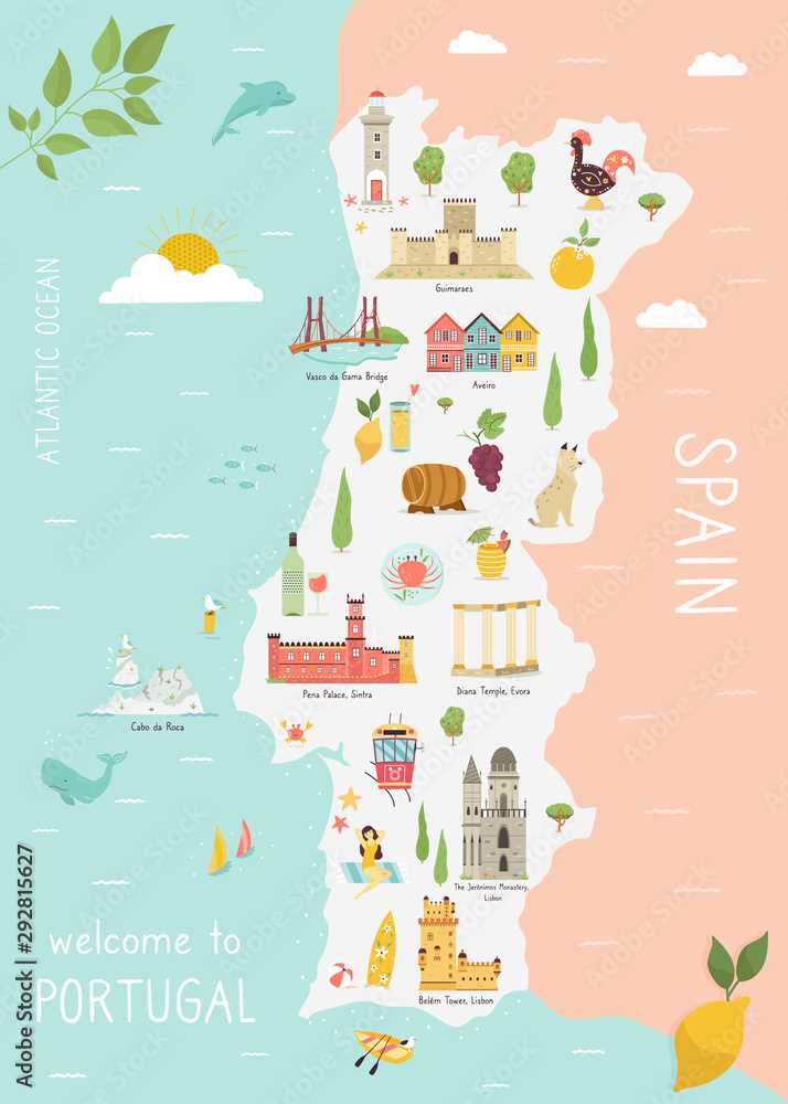 printable portugal map