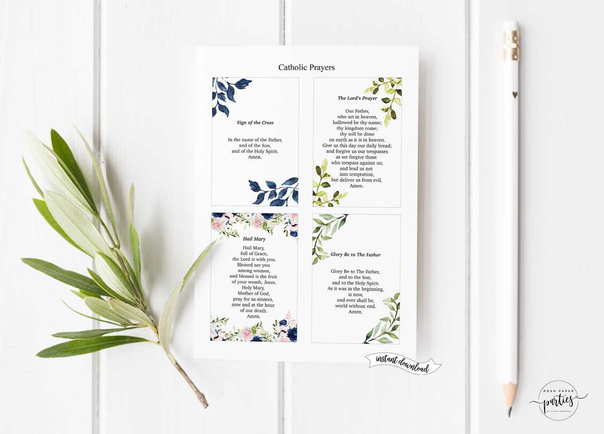 printable prayers catholic