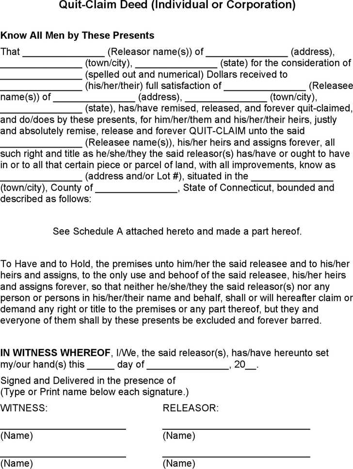 printable quit claim deed