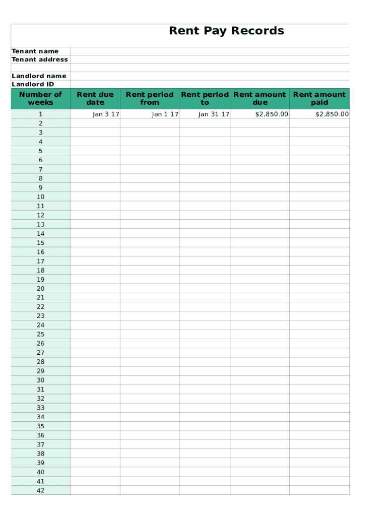 printable rent ledger template