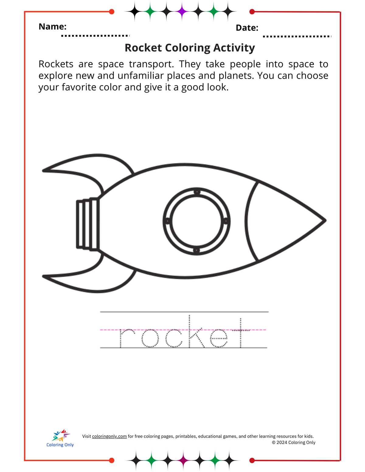 printable rocket coloring pages