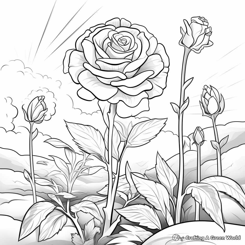 printable rose coloring pages