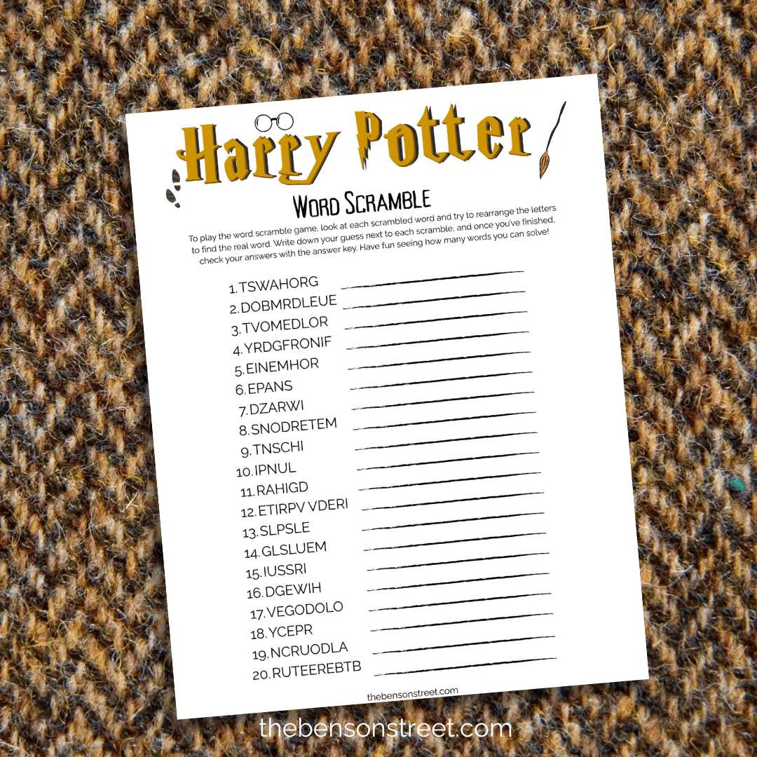 printable scrambled words