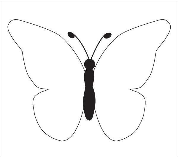 printable simple butterfly outline