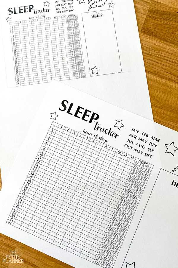 printable sleep tracker