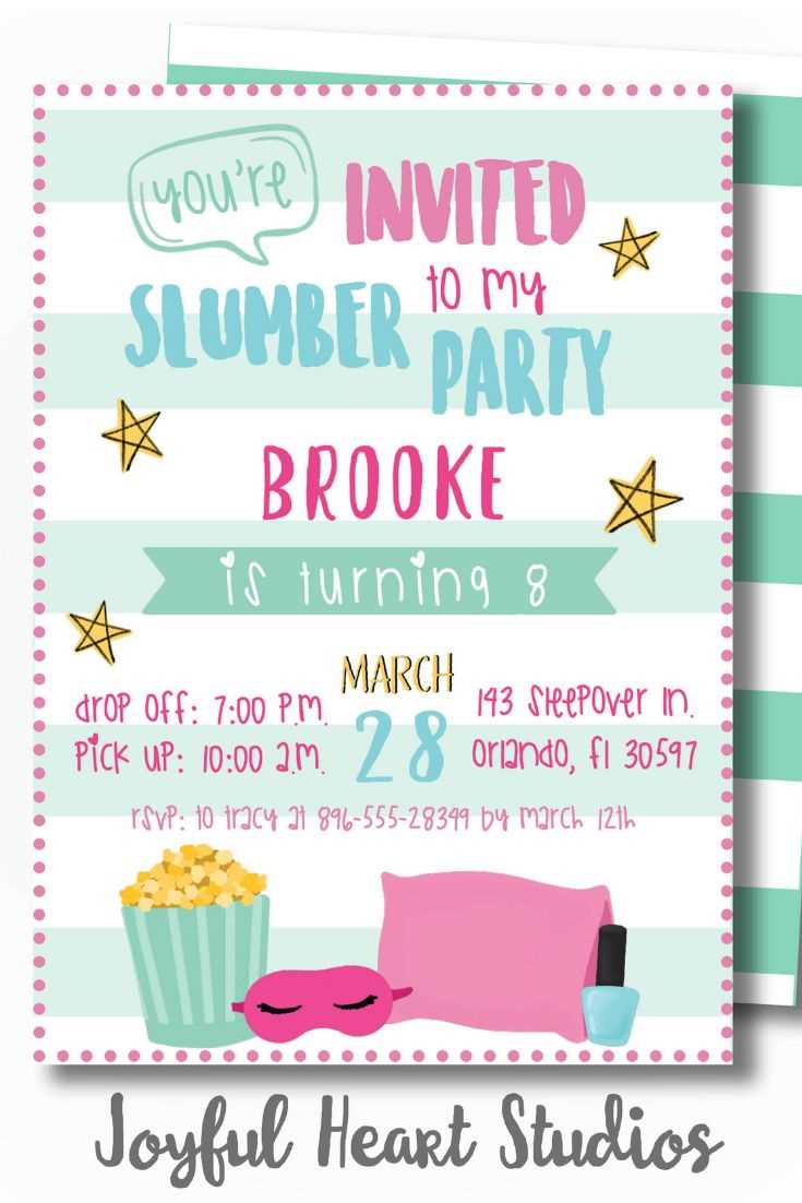 printable slumber party invitations