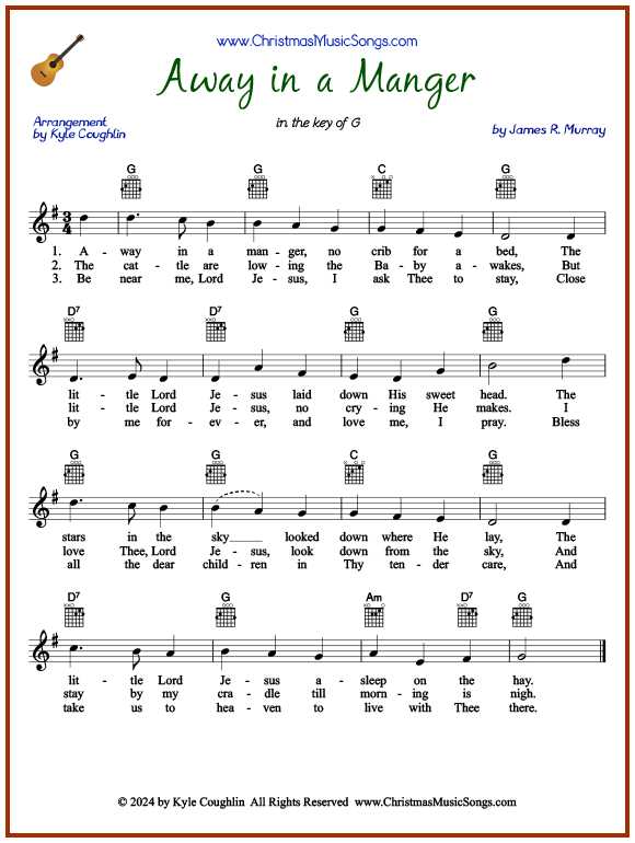 printable song lyrics for away in a manger