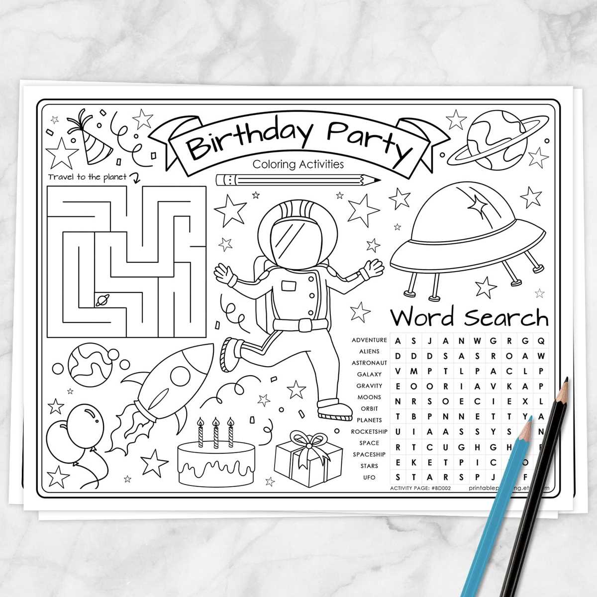 printable space coloring pages