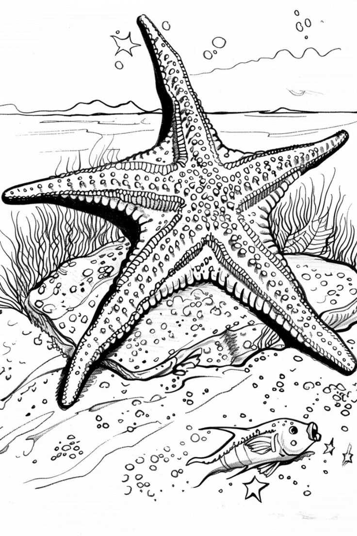 printable starfish coloring page