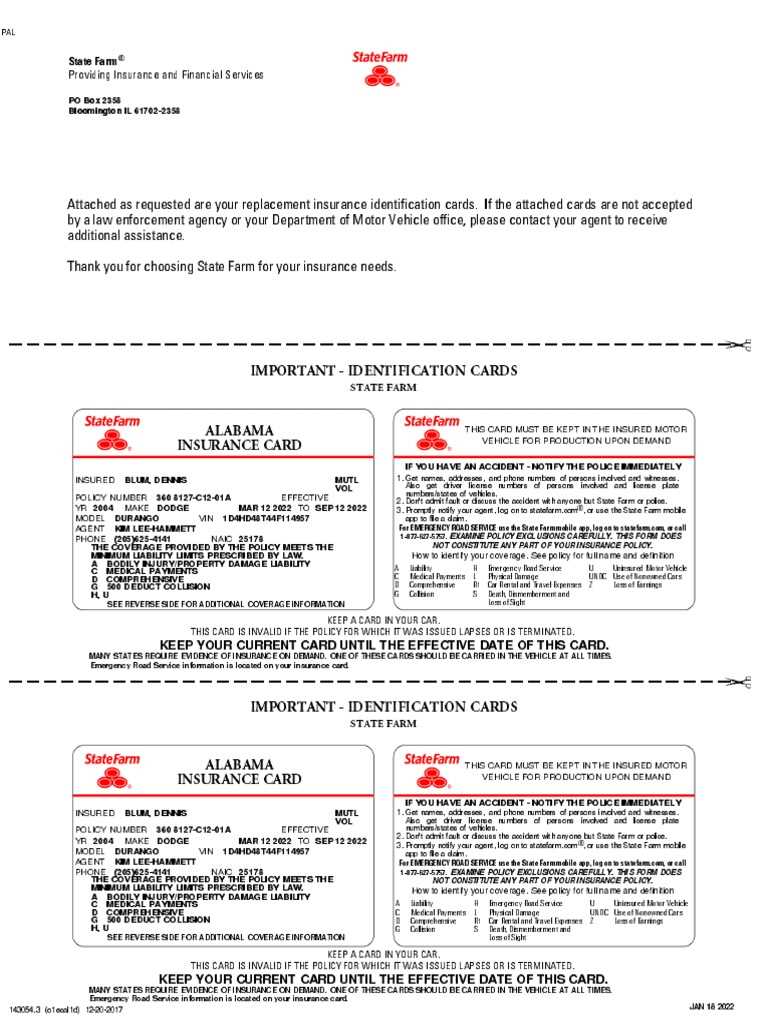 printable state farm insurance card