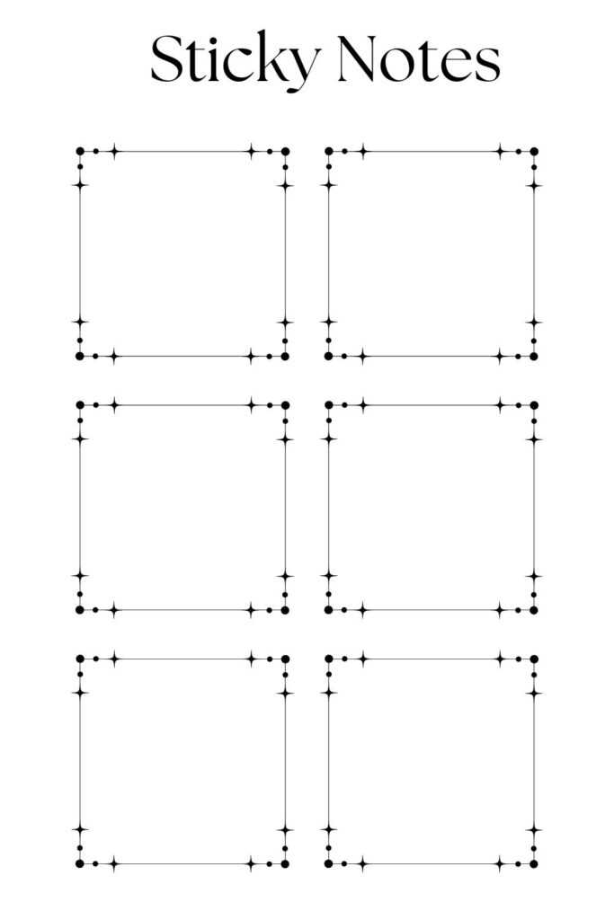 printable sticky note template