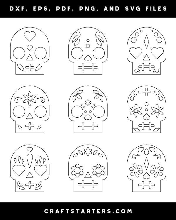printable sugar skull template