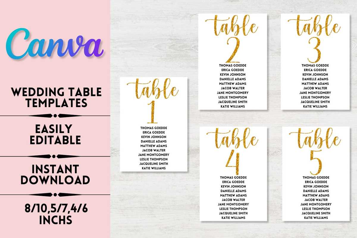 printable table numbers