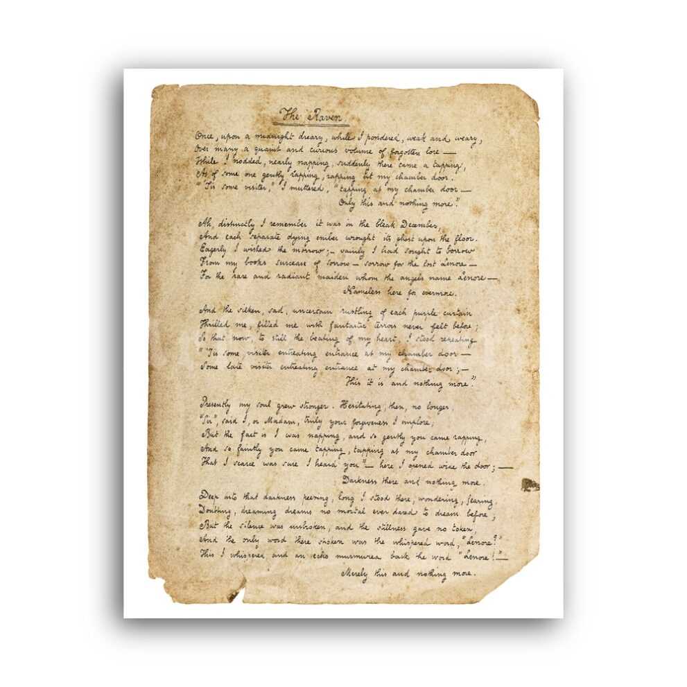 printable the raven poem