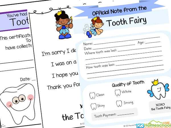 printable tooth fairy notes