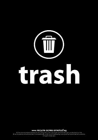 printable trash sign