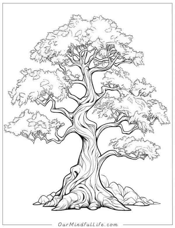printable tree coloring page