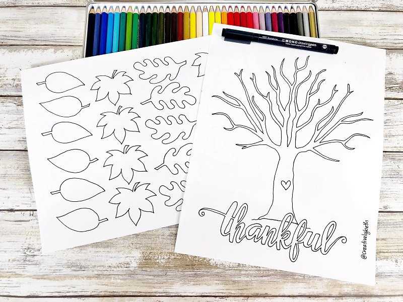 printable tree template with leaves