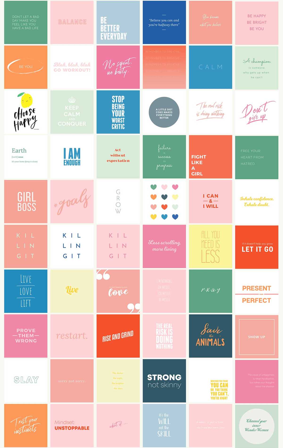 printable vision board stickers