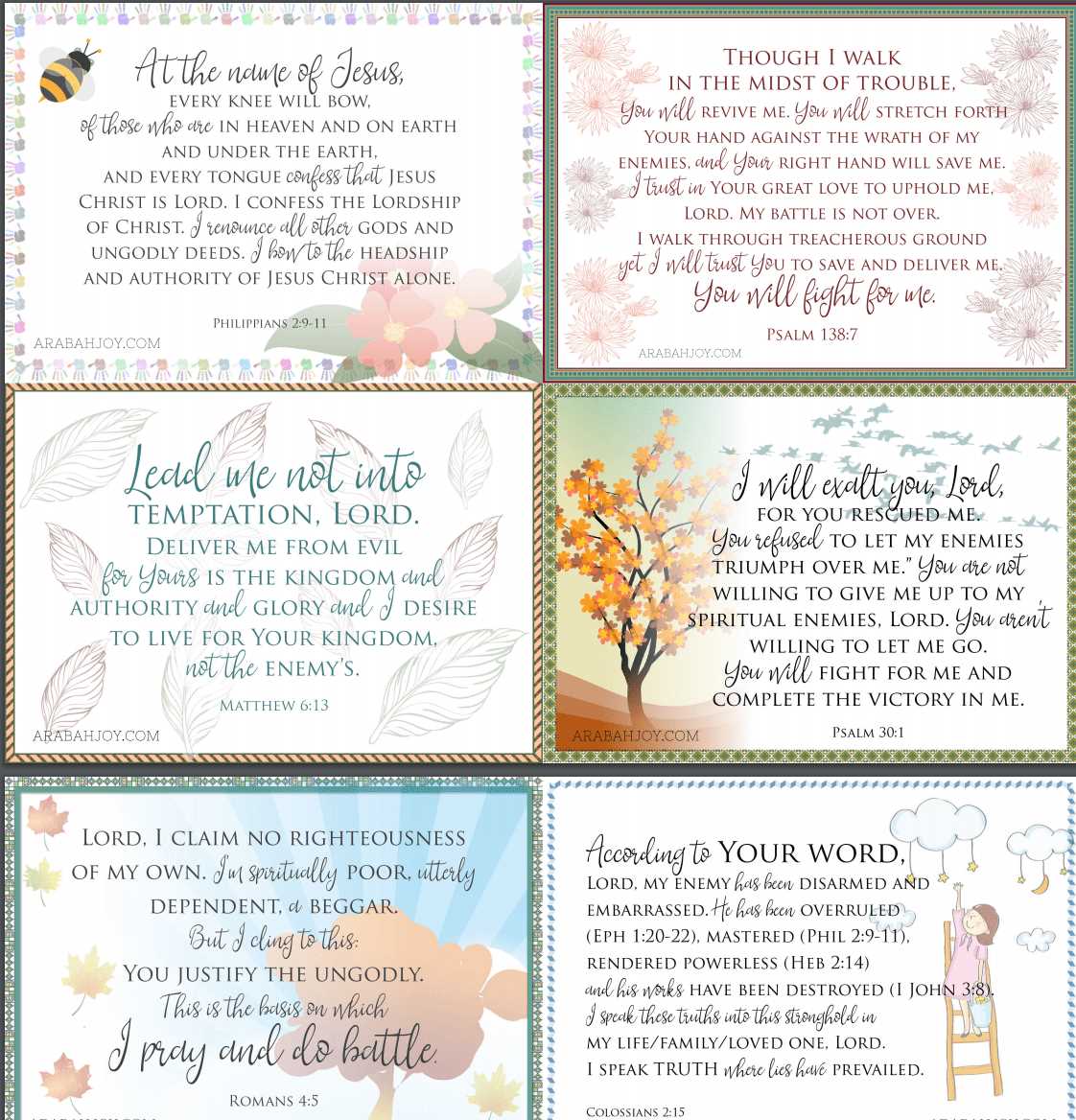 printable war room prayers