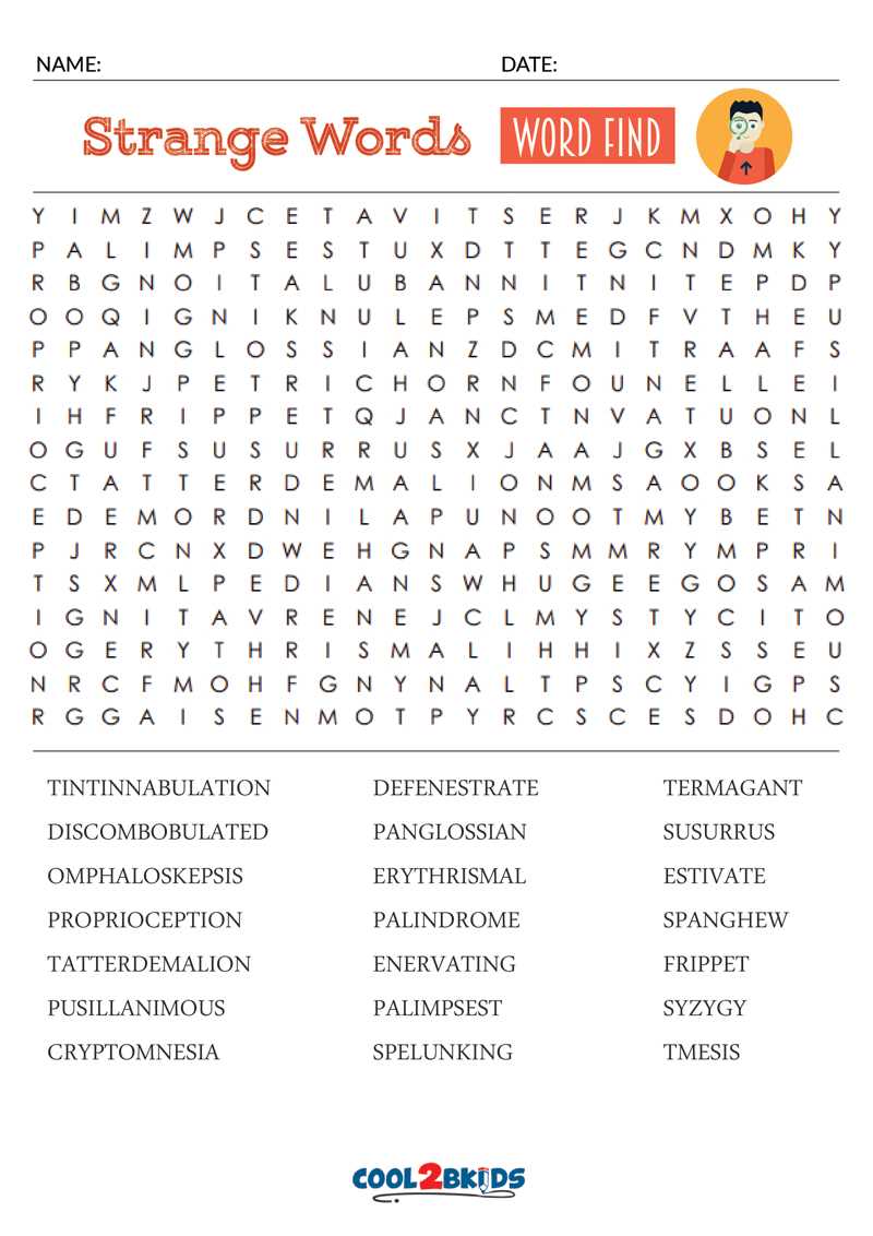 printable word search adults