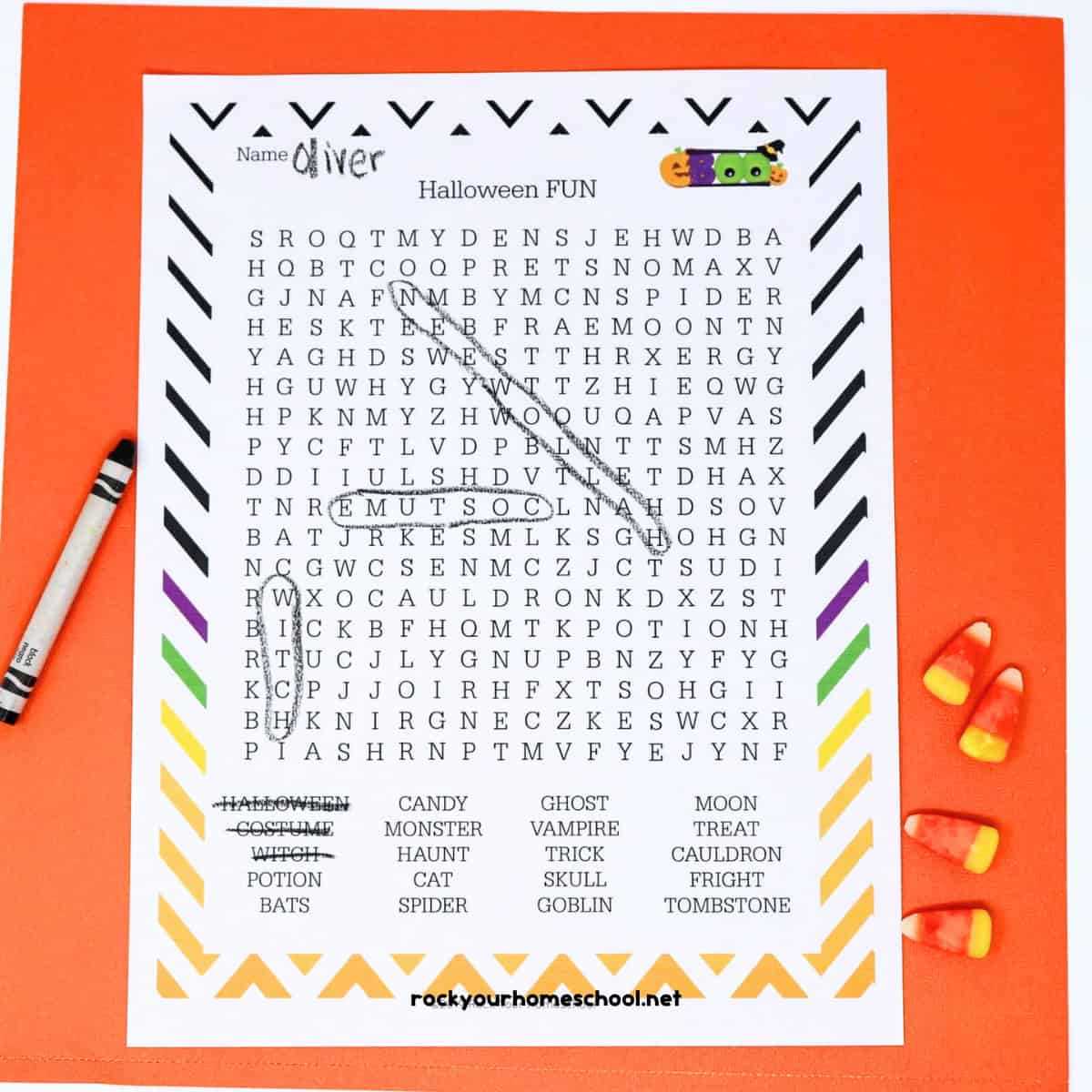 printable word searches halloween