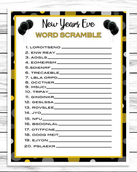 printable word unscramble