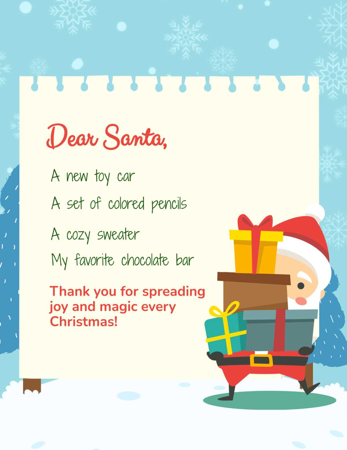 printable xmas list