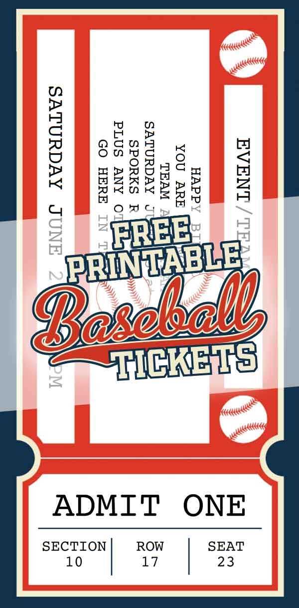 printable baseball tickets