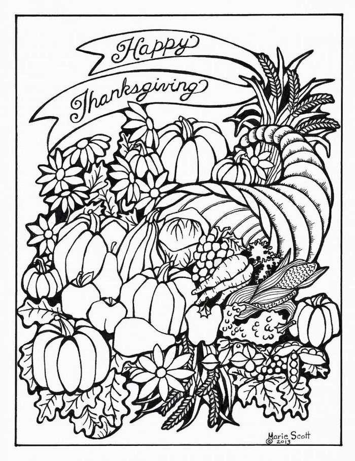 printable thanksgiving color page