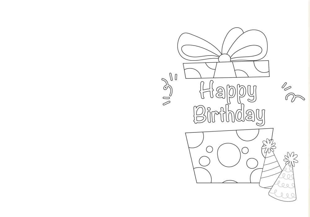happy birthday cards printable to color