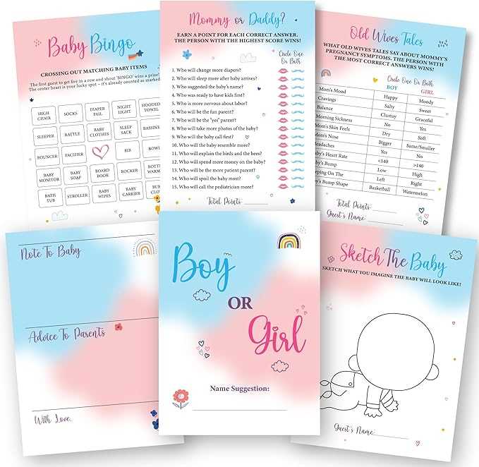 printable gender reveal games