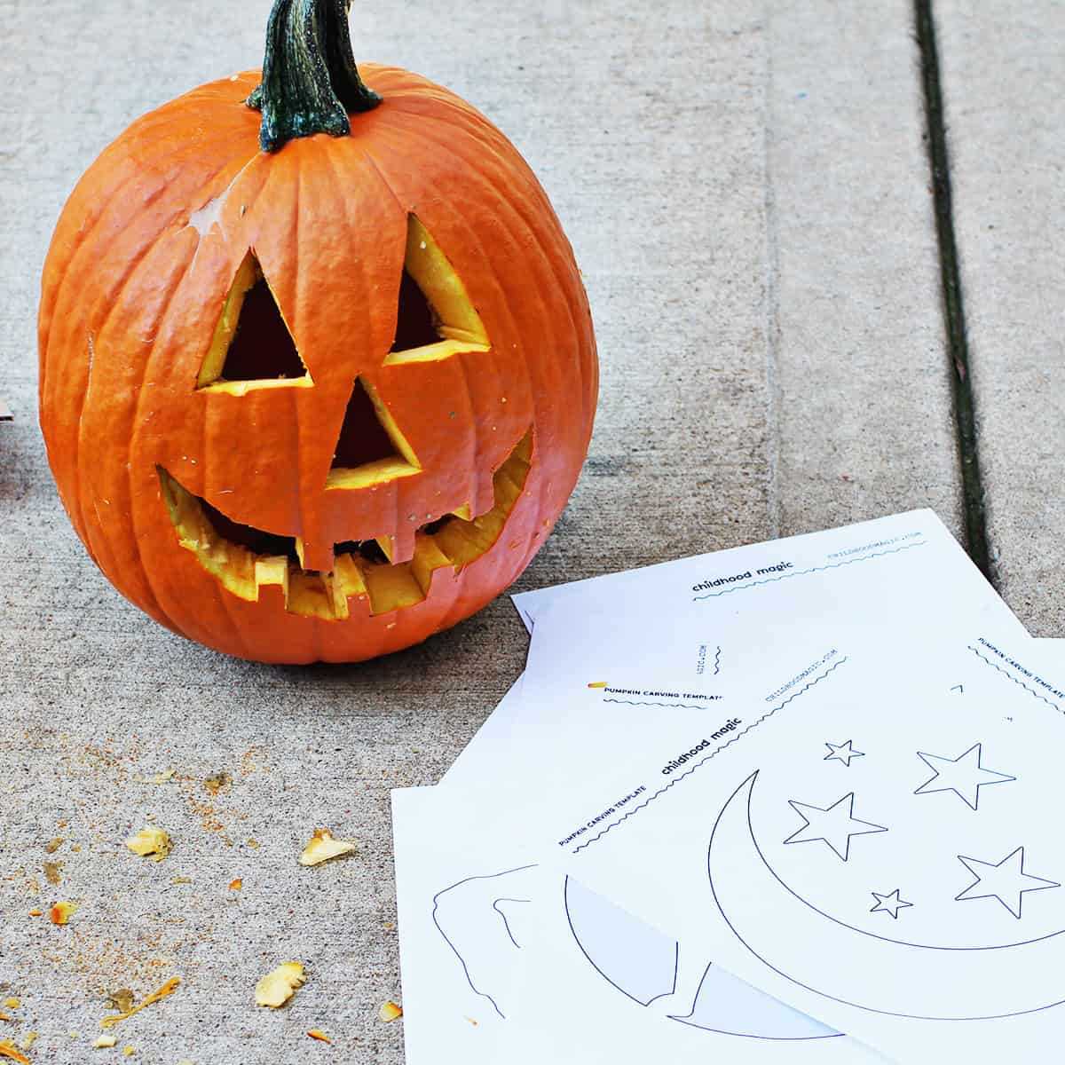 pumpkin face template printable