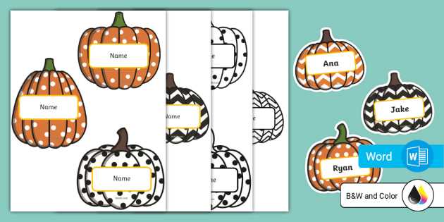 pumpkin name tags printable free