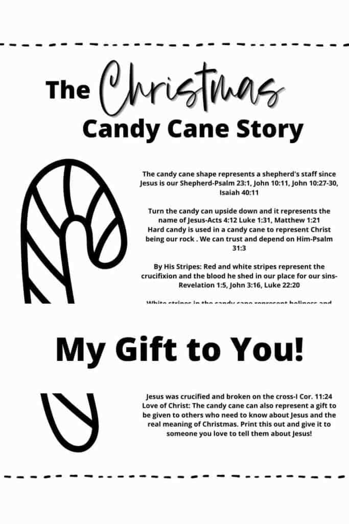 free printable story of the candy cane