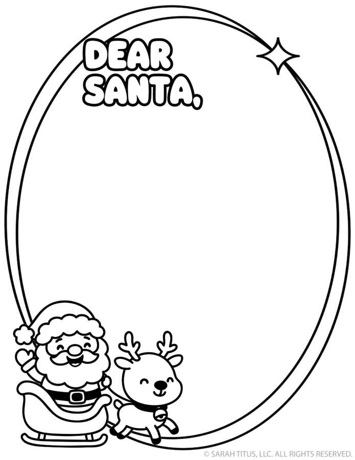 printable coloring letter to santa template