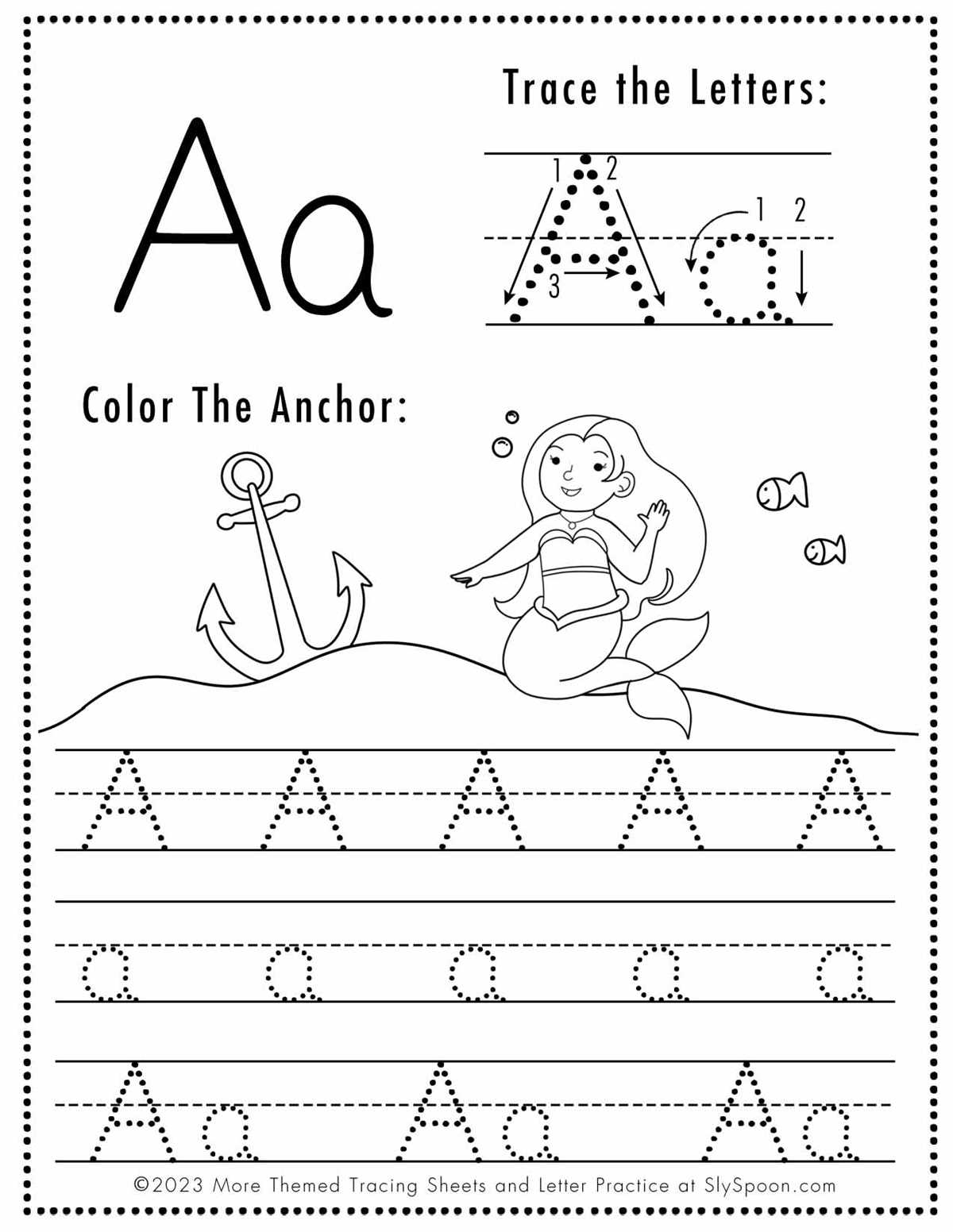 printable letter a tracing worksheets
