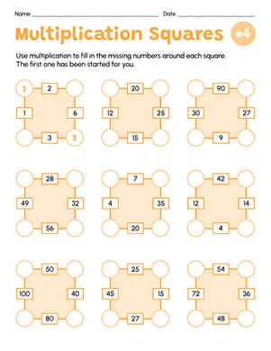 multiplication squares printable